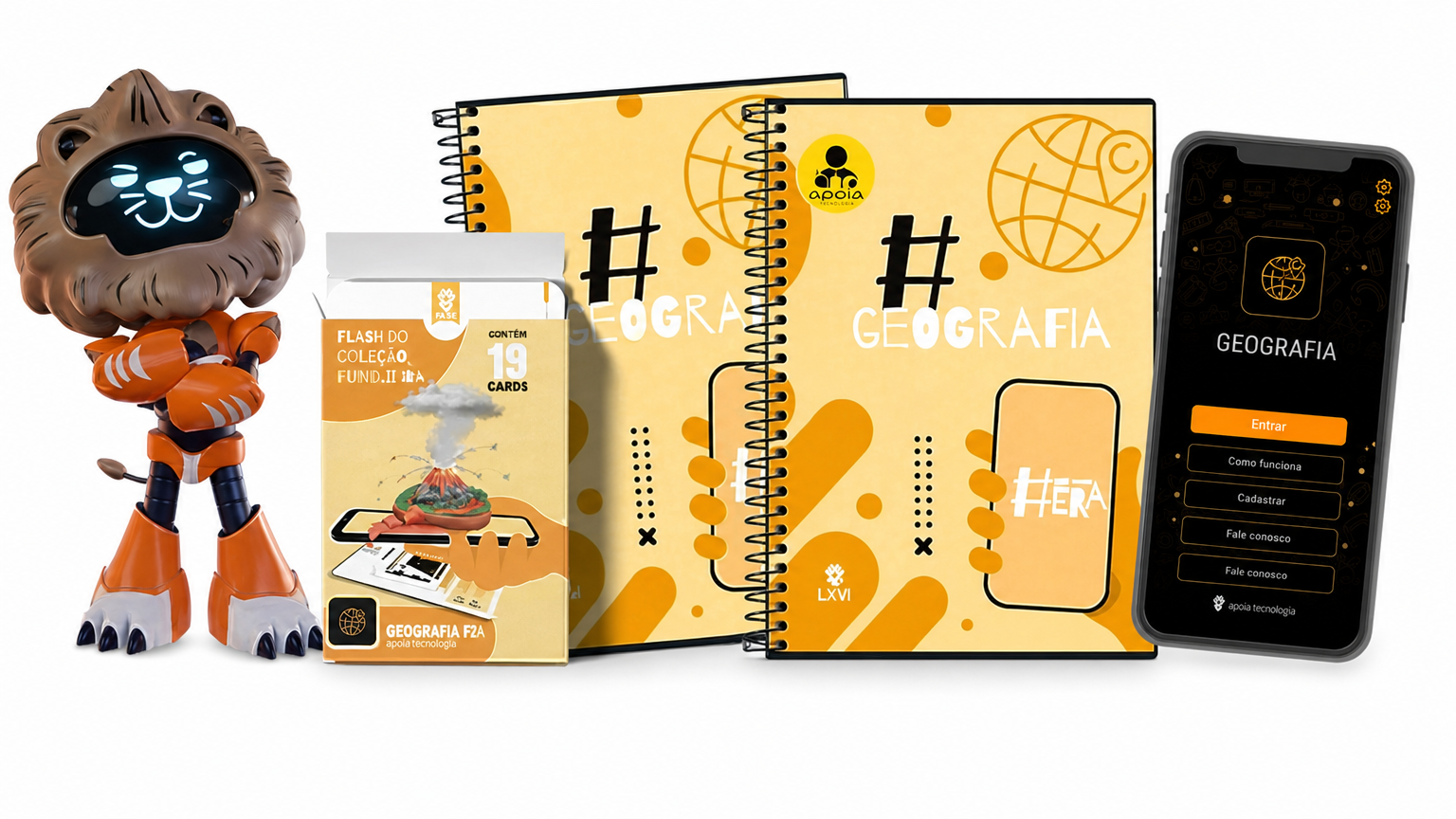 Coleção Geografia — livro, cards e aplicativo em realidade aumentada